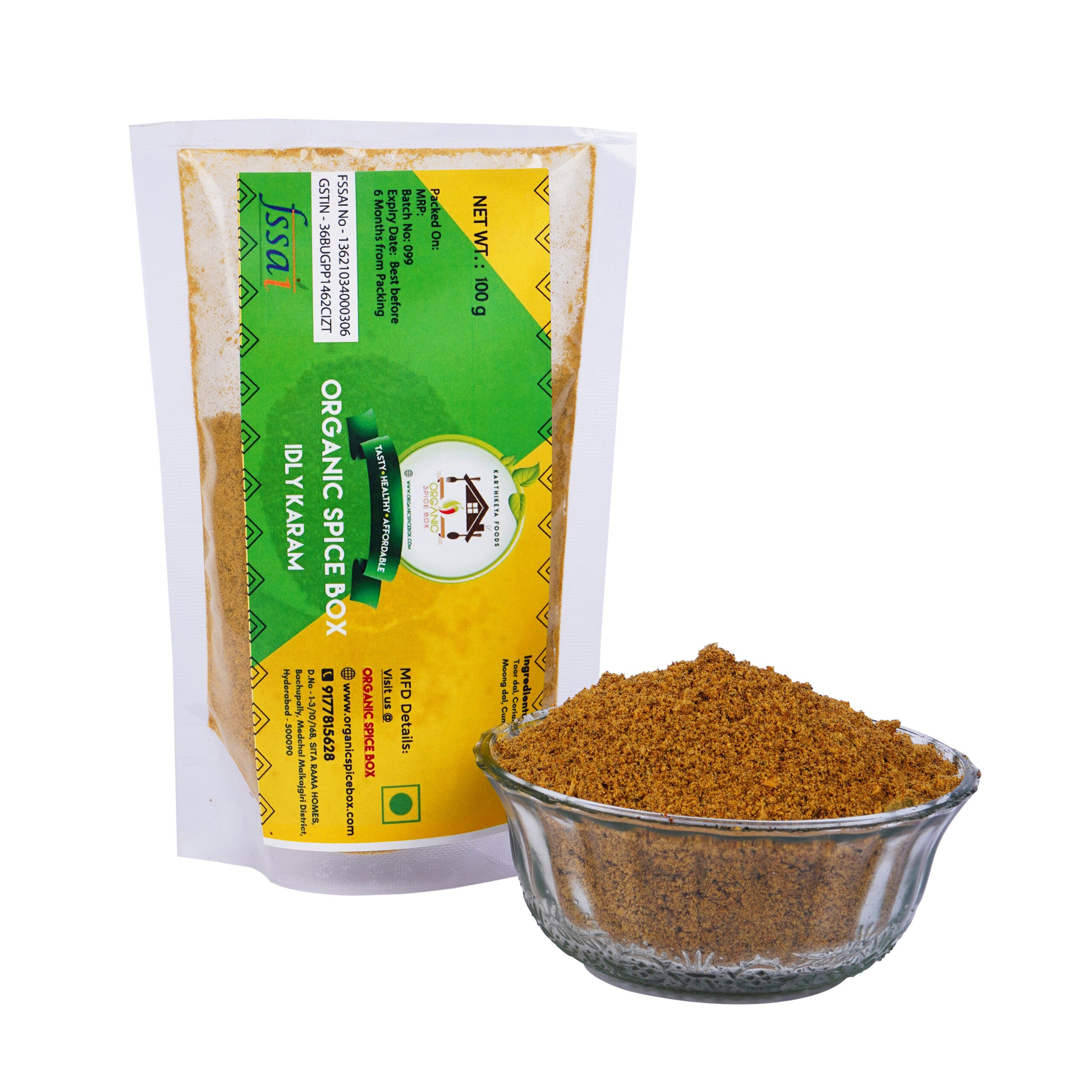 Idli Karam 250g Organic Spice Box